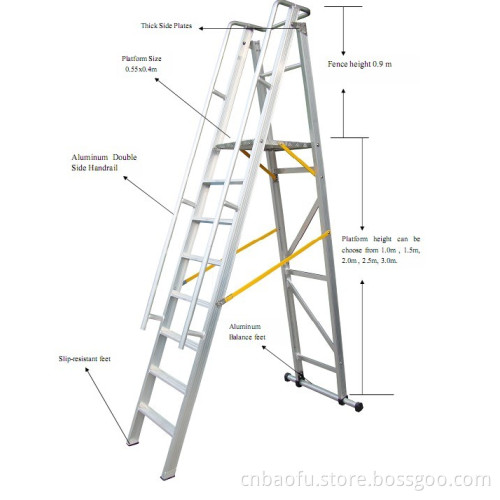 3.5m Aluminum Alloy Folding-Platform and Step Ladder